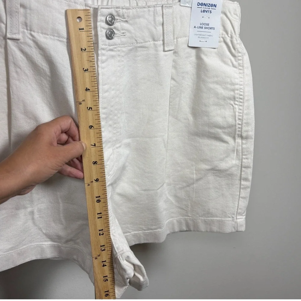 Denizen from Levis Womens Loose A-Line Shorts White High Rise Cotton 10 W30 NWT
